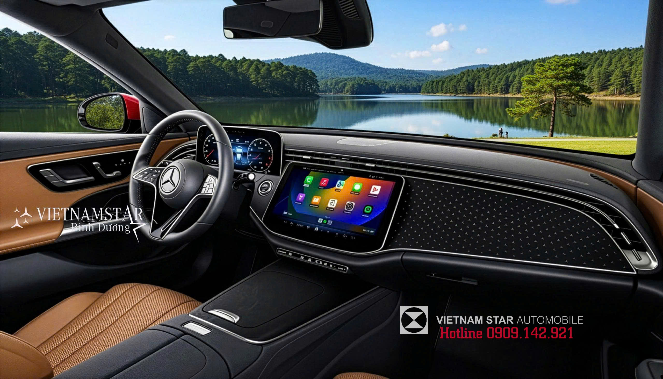 E 200 All New 2025 12 chi tiết ốp nội thất vân kim loại và aluminium của mercedes e200 avantgarde