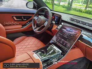 Mercedes S 450 4MATIC Luxury 2025 8 Nội thất da Nappa và gỗ Designo trên Mercedes S 450 Luxury 2025.