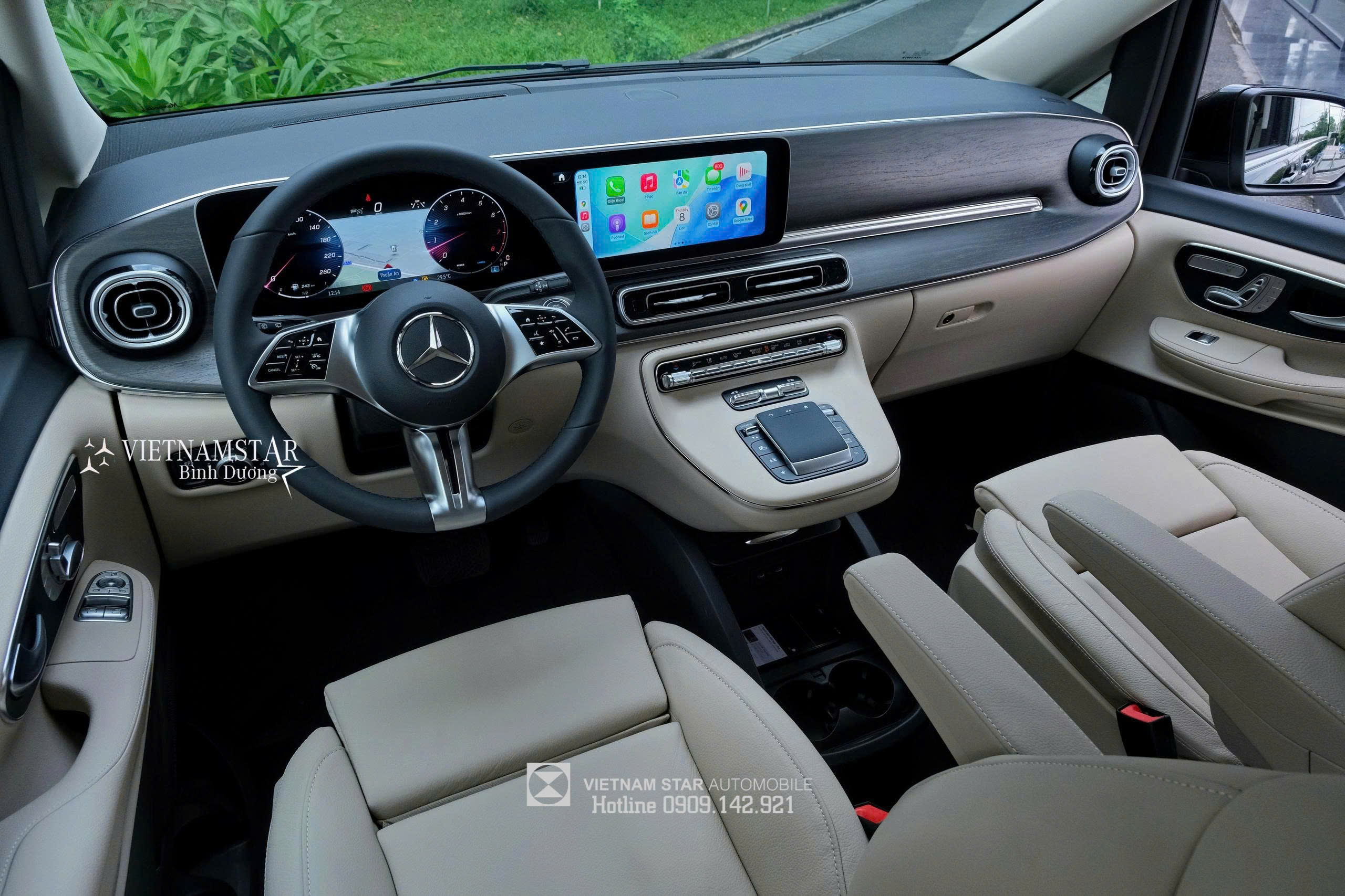 Mercedes V 300 Avantgarde 2025: Chuẩn mực "Limousine" dành cho gia đình và doanh nghiệp 20 Giao diện menu cài đặt xe trên màn hình cảm ứng trung tâm MBUX 12.3 inch.